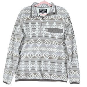 Southern Grit Pullover Mens Small‎ Tundra Fleece Southwest 1/4 Snap Sweater